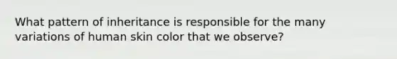 What pattern of inheritance is responsible for the many variations of human skin color that we observe?