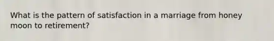 What is the pattern of satisfaction in a marriage from honey moon to retirement?