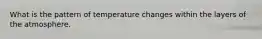 What is the pattern of temperature changes within the layers of the atmosphere.