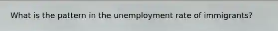 What is the pattern in the unemployment rate of immigrants?