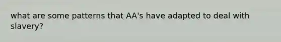 what are some patterns that AA's have adapted to deal with slavery?