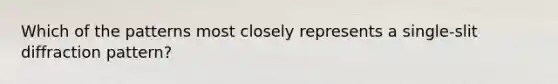 Which of the patterns most closely represents a single-slit diffraction pattern?