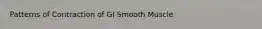 Patterns of Contraction of GI Smooth Muscle