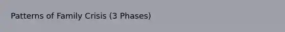 Patterns of Family Crisis (3 Phases)