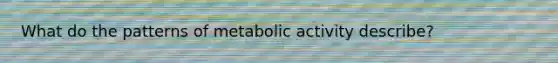 What do the patterns of metabolic activity describe?