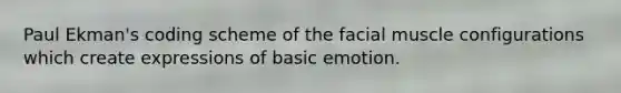 Paul Ekman's coding scheme of the facial muscle configurations which create expressions of basic emotion.