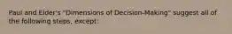 Paul and Elder's "Dimensions of Decision-Making" suggest all of the following steps, except: