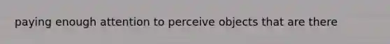 paying enough attention to perceive objects that are there