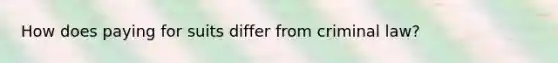 How does paying for suits differ from criminal law?