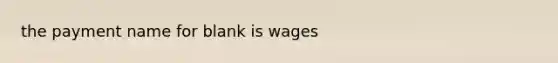 the payment name for blank is wages