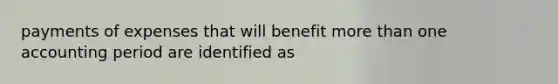 payments of expenses that will benefit more than one accounting period are identified as