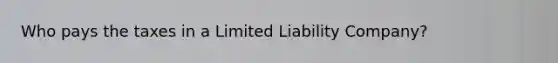 Who pays the taxes in a Limited Liability Company?