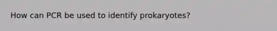 How can PCR be used to identify prokaryotes?