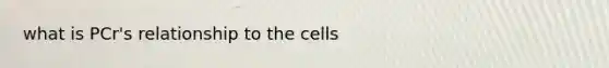 what is PCr's relationship to the cells