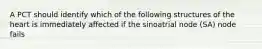 A PCT should identify which of the following structures of the heart is immediately affected if the sinoatrial node (SA) node fails