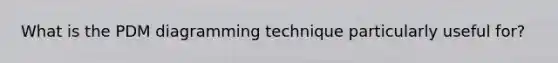 What is the PDM diagramming technique particularly useful for?
