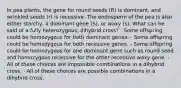 In pea plants, the gene for round seeds (R) is dominant, and wrinkled seeds (r) is recessive. The endosperm of the pea is also either starchy, a dominant gene (S), or waxy (s). What can be said of a fully heterozygous, dihybrid cross? - Some offspring could be homozygous for both dominant genes. - Some offspring could be homozygous for both recessive genes. - Some offspring could be homozygous for one dominant gene such as round seed and homozygous recessive for the other recessive waxy gene. - All of these choices are impossible combinations in a dihybrid cross. - All of these choices are possible combinations in a dihybrid cross.