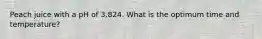 Peach juice with a pH of 3.824. What is the optimum time and temperature?