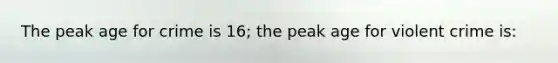 The peak age for crime is 16; the peak age for violent crime is: