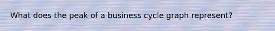 What does the peak of a business cycle graph represent?