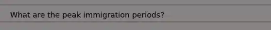What are the peak immigration periods?