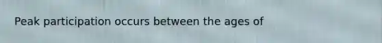 Peak participation occurs between the ages of