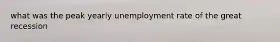 what was the peak yearly unemployment rate of the great recession