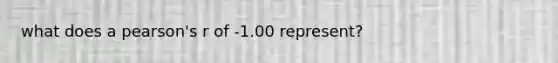 what does a pearson's r of -1.00 represent?