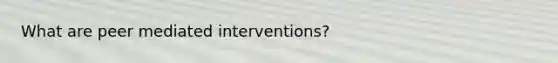 What are peer mediated interventions?