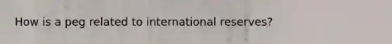 How is a peg related to international reserves?