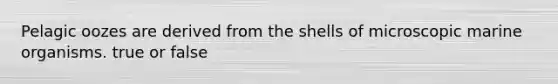Pelagic oozes are derived from the shells of microscopic marine organisms. true or false