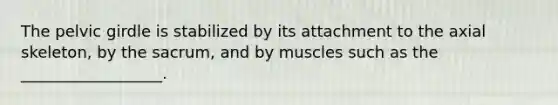 The pelvic girdle is stabilized by its attachment to the axial skeleton, by the sacrum, and by muscles such as the __________________.