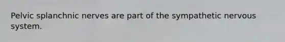 Pelvic splanchnic nerves are part of the sympathetic nervous system.