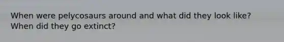 When were pelycosaurs around and what did they look like? When did they go extinct?