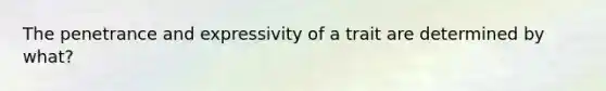 The penetrance and expressivity of a trait are determined by what?