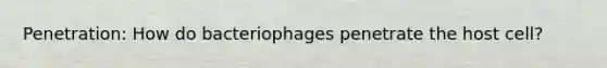 Penetration: How do bacteriophages penetrate the host cell?