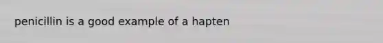 penicillin is a good example of a hapten