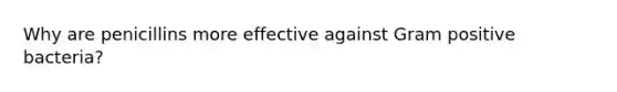 Why are penicillins more effective against Gram positive bacteria?