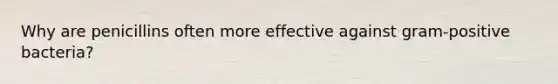 Why are penicillins often more effective against gram-positive bacteria?