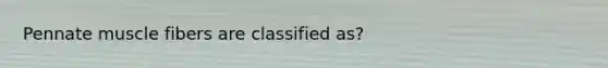 Pennate muscle fibers are classified as?