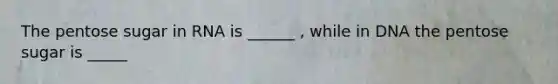 The pentose sugar in RNA is ______ , while in DNA the pentose sugar is _____