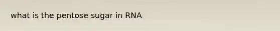 what is the pentose sugar in RNA