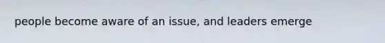 people become aware of an issue, and leaders emerge