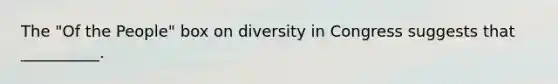 The "Of the People" box on diversity in Congress suggests that __________.