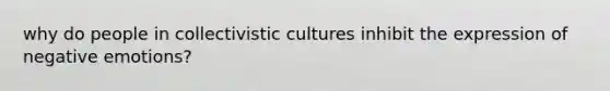 why do people in collectivistic cultures inhibit the expression of negative emotions?