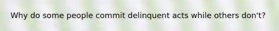 Why do some people commit delinquent acts while others don't?