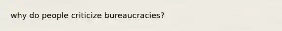 why do people criticize bureaucracies?