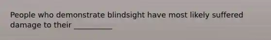 People who demonstrate blindsight have most likely suffered damage to their __________