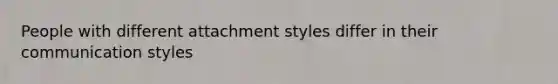 People with different attachment styles differ in their communication styles