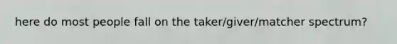 here do most people fall on the taker/giver/matcher spectrum?